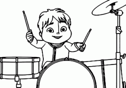 Theodore plays drums