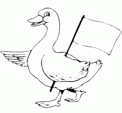 A goose with the flag