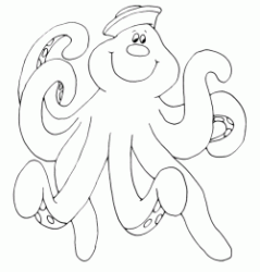 An octopus with hat