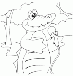 crocodile with the microphone