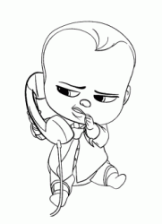 Baby Boss talks on the phone in secret