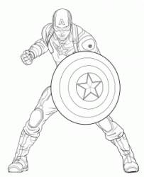 Captain America defends himself with his shield in Vibranium Steel