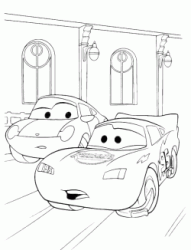 Lightning McQueen and Sally in court