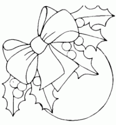 Christmas ball with bow and mistletoe