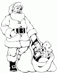 Santa Claus is preparing the bag of gifts