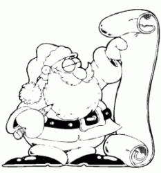 Santa Claus reads the gift list