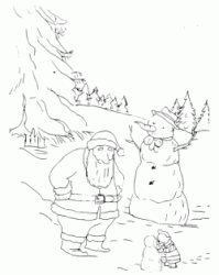 Santa Claus with snowman