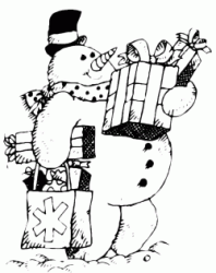 Snowman brings gifts