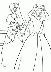 Cinderella moves away from her stepmother Lady Tremaine and Lucifer