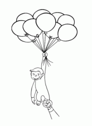 George tries to fly with balloons