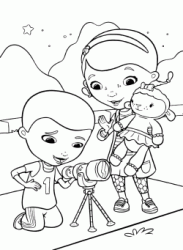 Dotti looks her brother Donny using the telescope Aurora