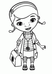 Dottie Doc McStuffins with her bag and the stethoscope