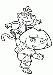 Dora and Boots jump together