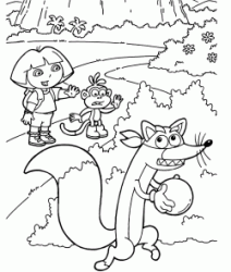 Dora and Boots try to stop Swiper stealing a ball