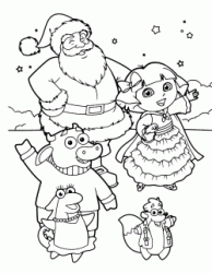 Dora and her friends Benny Isa Tyco with Santa Claus