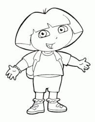 Dora standing with open arms