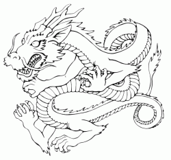A dragon with snake body