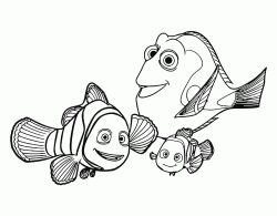 Dory Marlin and Nemo happily together