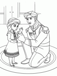 The king puts on gloves to Elsa