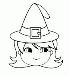 A little girl with a witch's hat