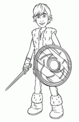 Hiccup with sword and shield
