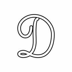 Cursive uppercase letter D