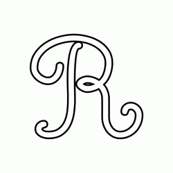 Cursive uppercase letter R