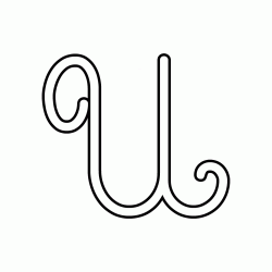 Cursive uppercase letter U