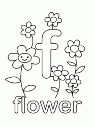 f for flower lowercase letter