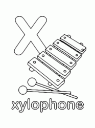 x for xylophone lowercase letter