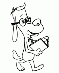 Mr. Peabody reads a book while he walks