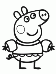 Peppa Pig with armbands and costume
