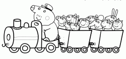The Grandpa Pig's train with all Peppa Pig friends