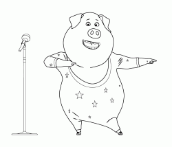 Rosita the pig performs on stage