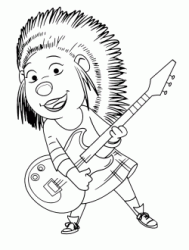 The porcupine Ash plays her guitar