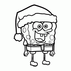 SpongeBob with Santa Claus hat