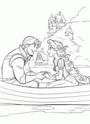 Flynn and Rapunzel on the boat