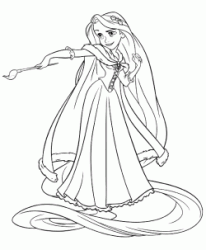 Rapunzel with brush in hand