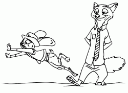 The fox Nick trips Judy