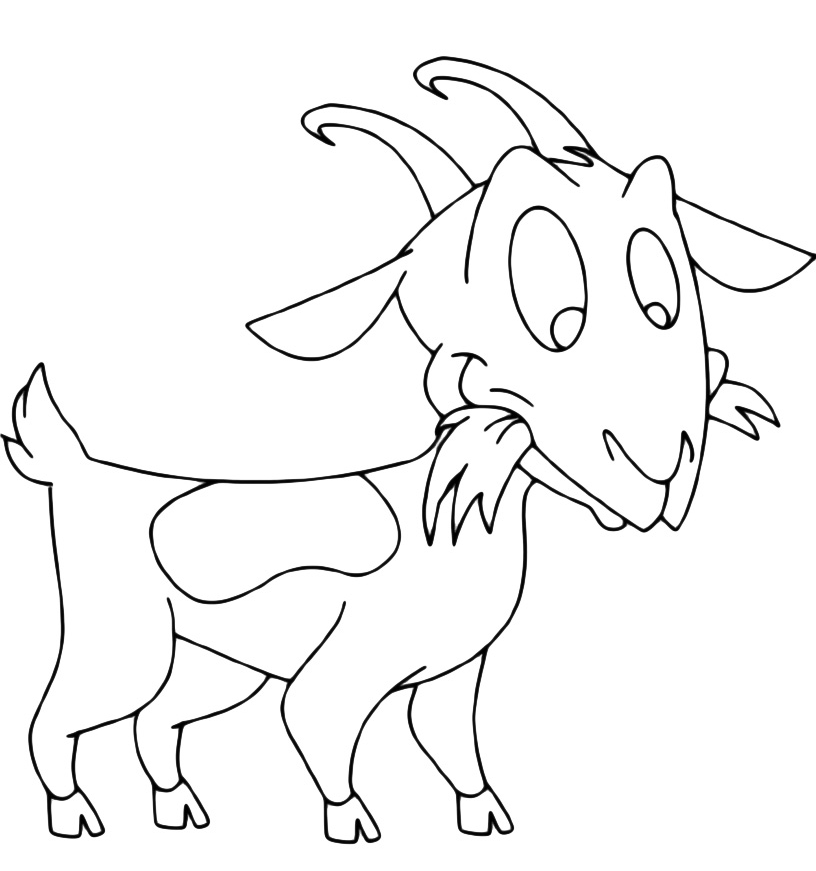 Animals - Goat eating grass