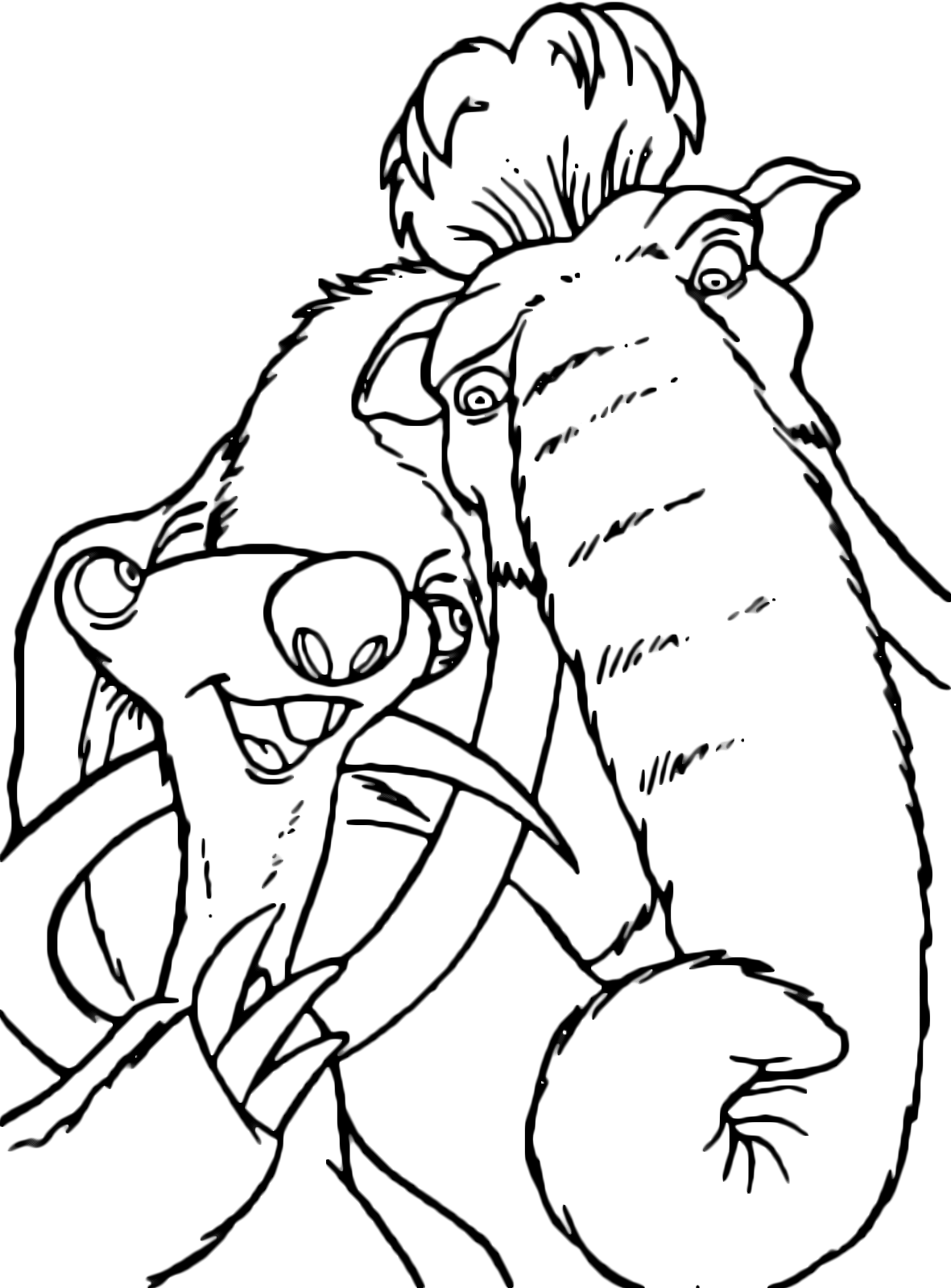 sid the sloth coloring page
