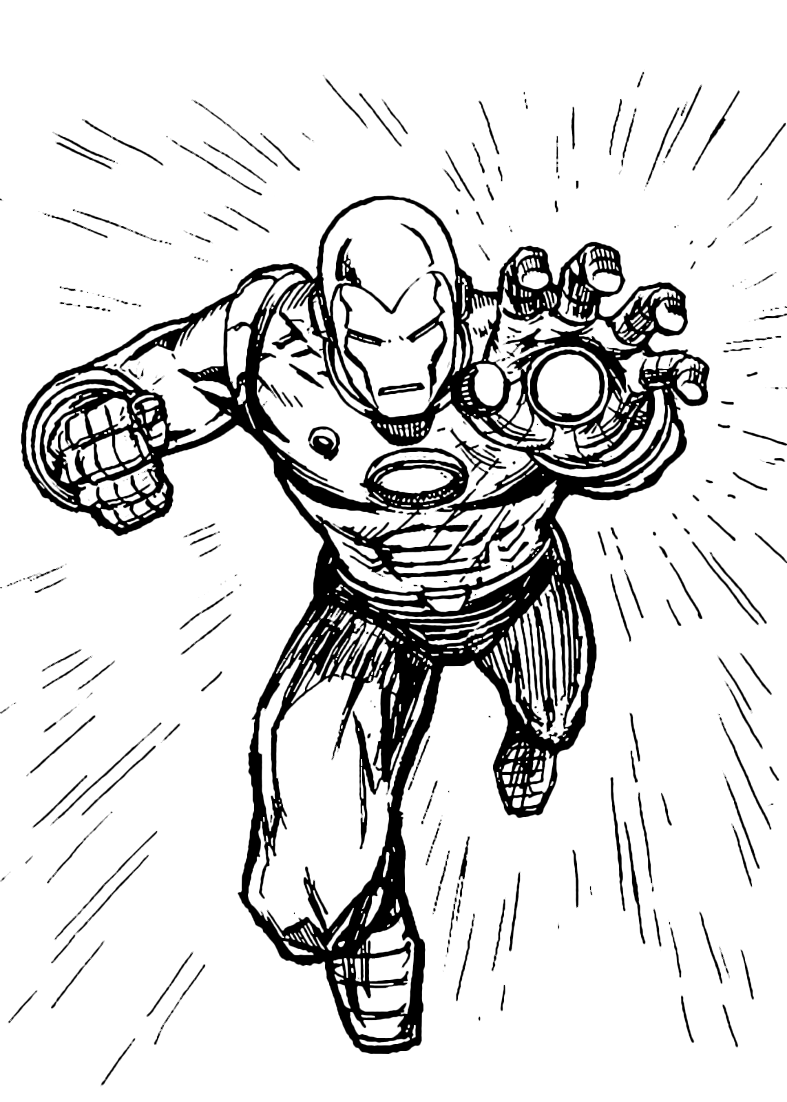 iron man flying sketch