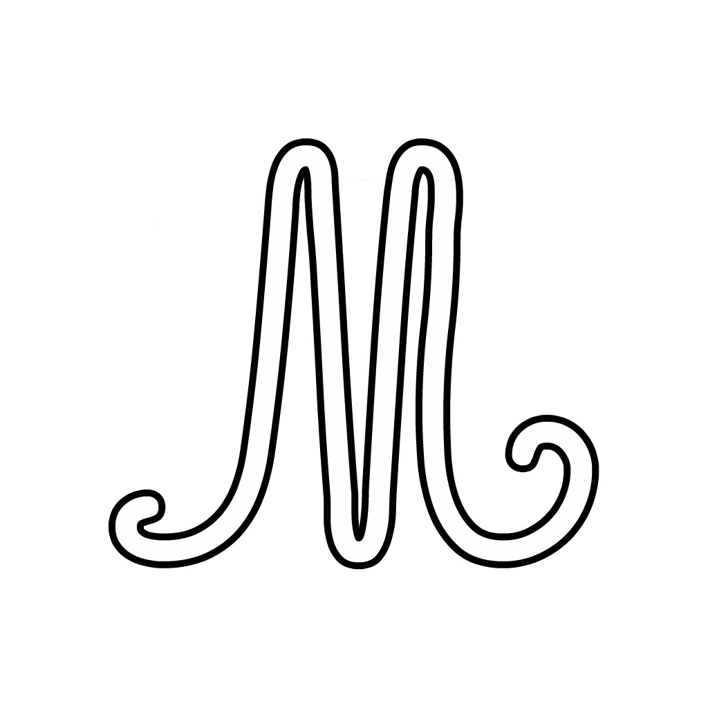 Letters And Numbers Cursive Uppercase Letter M