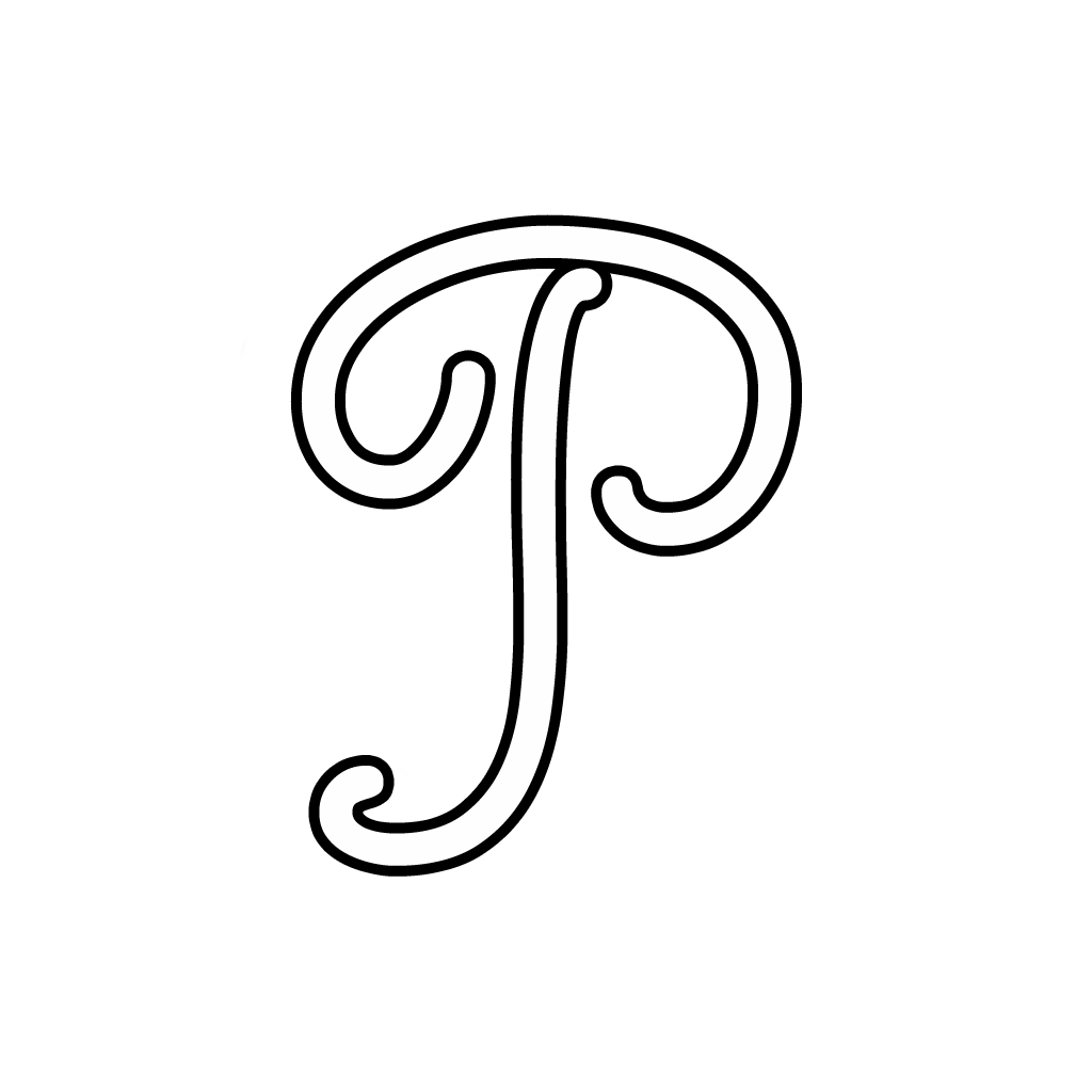 How To Draw A Letter P In Cursive Stencil Letters Cursive Stencil 