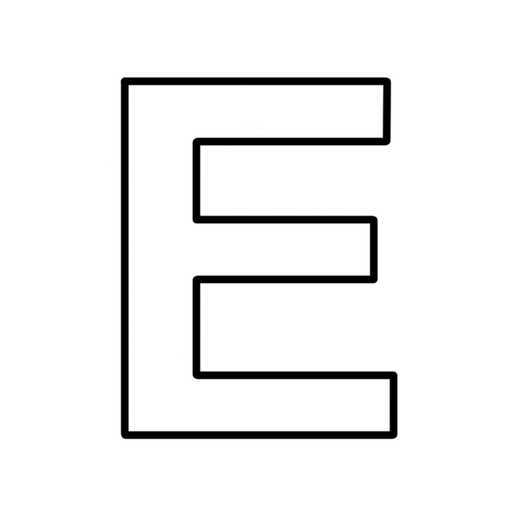 Letters And Numbers Letter E Block Capitals