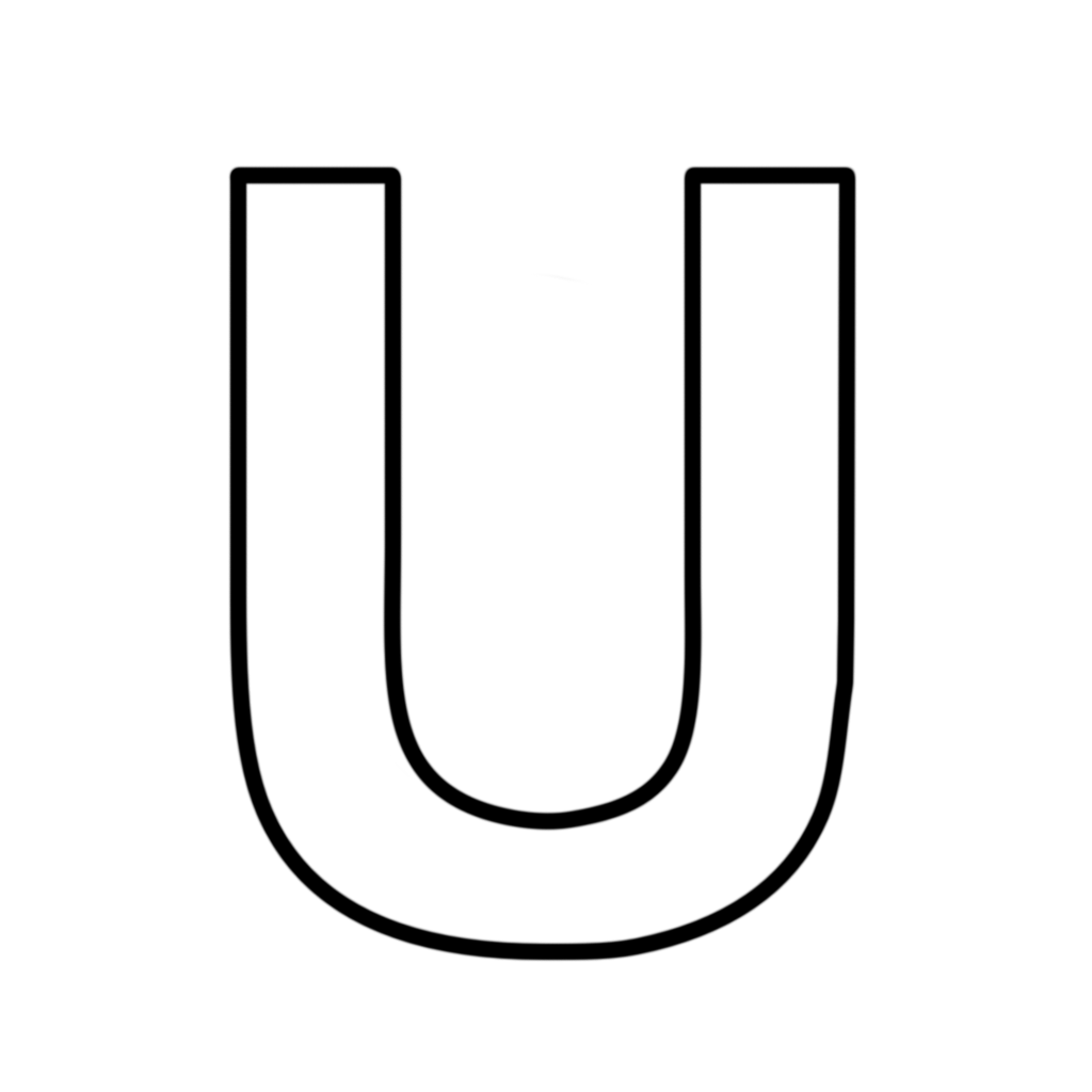 Letters and numbers - Letter U block capitals