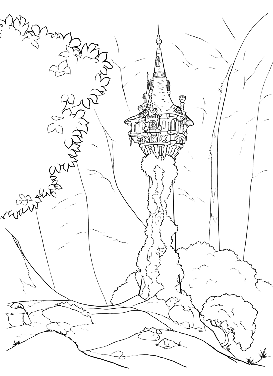 rapunzel in tower sketch